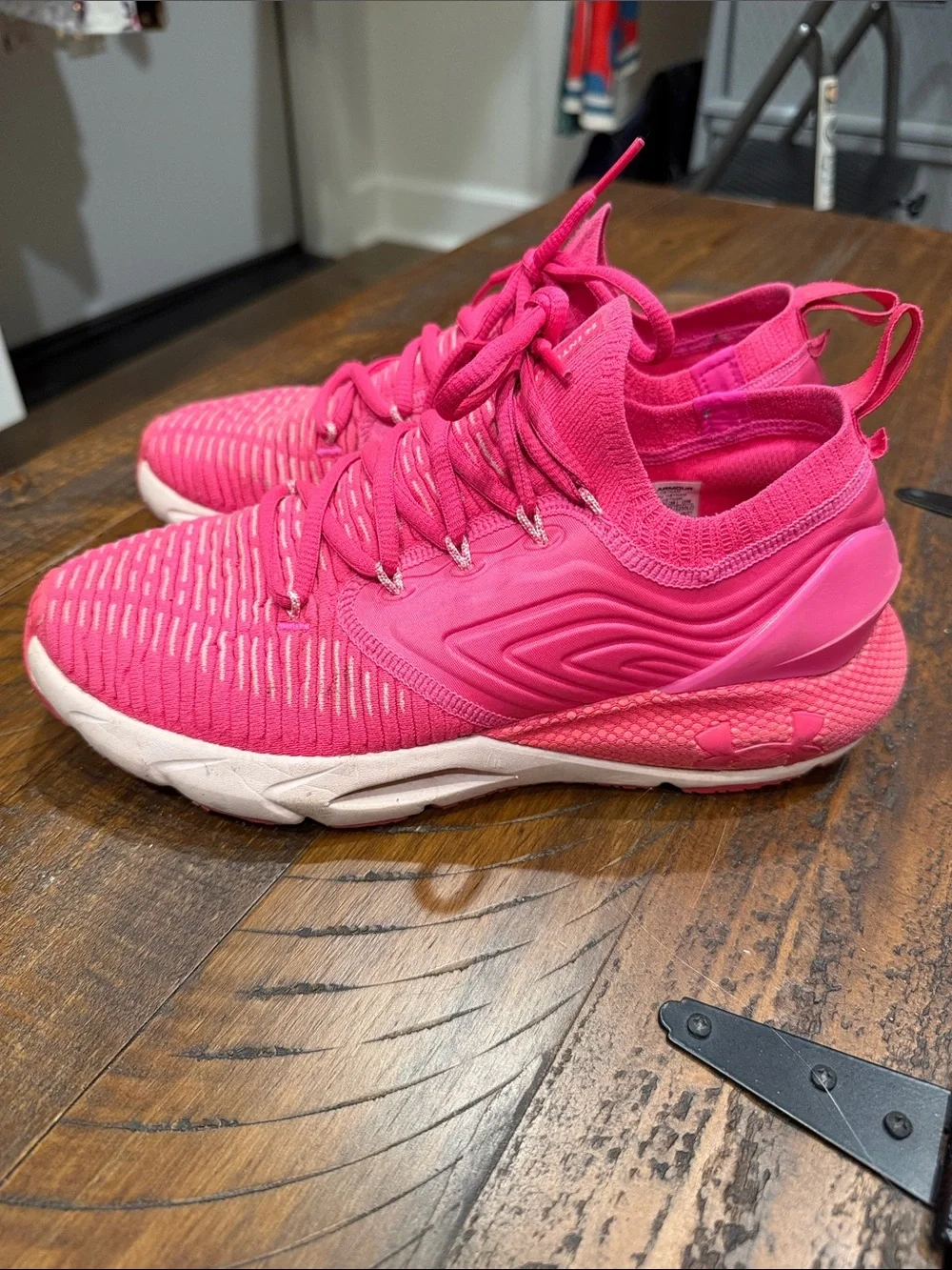 Under Armour Women's Bright Pink Knit Athletic Sneakers